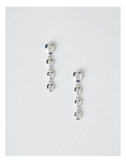 Bead Drop Earrings in Silver