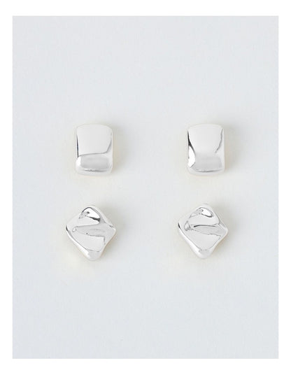 Mini Stud Earrings in Silver 2 Pack