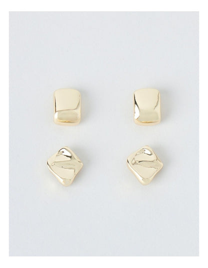 Mini Stud Earrings in Gold 2 Pack