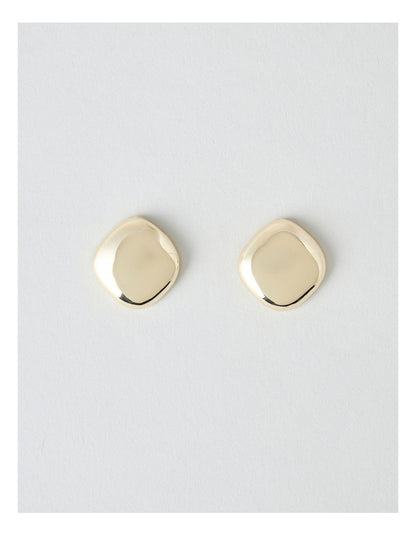 Squircle Stud Earrings in Gold
