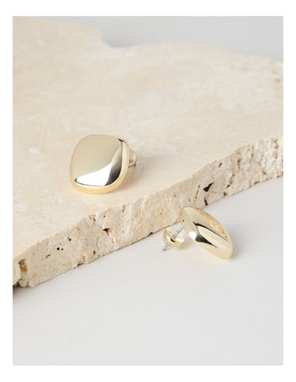 Squircle Stud Earrings in Gold