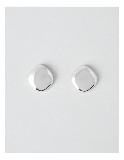 Squircle Stud Earrings in Silver