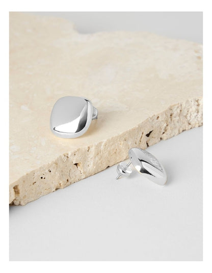 Squircle Stud Earrings in Silver
