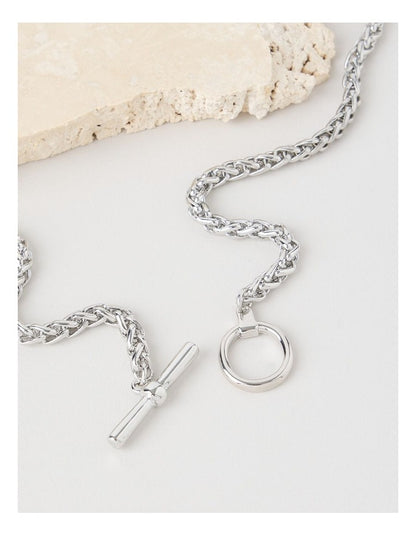 Twisted Rope Chain Necklace in Silver