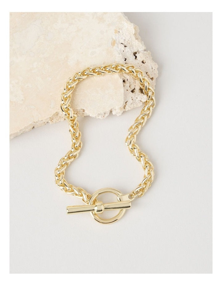 Twisted Rope Chain Bracelet in Gold