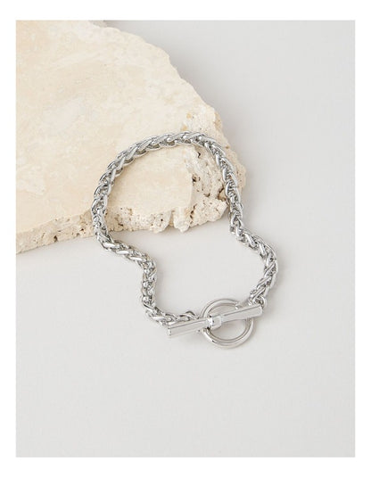 Twisted Rope Chain Bracelet in Silver