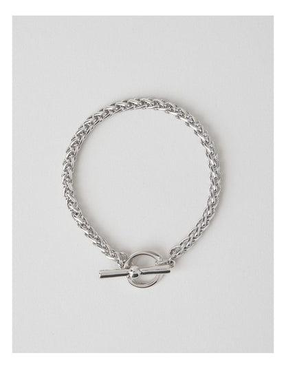 Twisted Rope Chain Bracelet in Silver