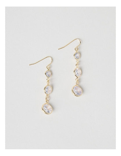 Round Drop Earrings in Gold