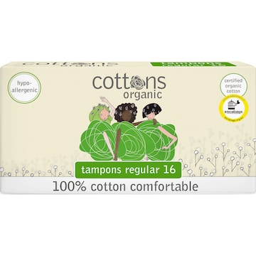Cottons Organic Tampons Regular 16 pack
