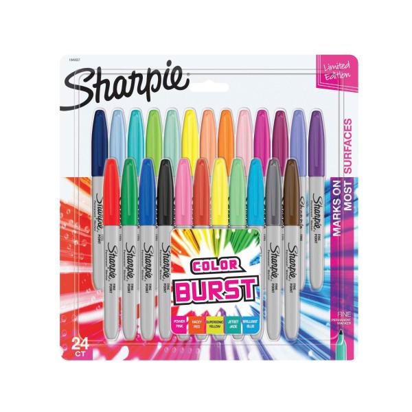 SHARPIE MARKERS FINE TIP COLOUR BURST 24PK