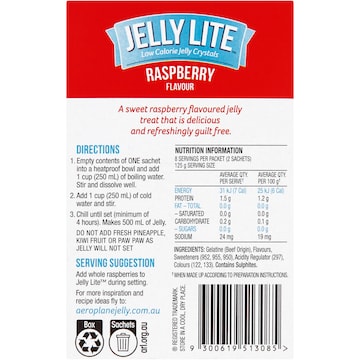 Aeroplane Jelly Lite Crystals Raspberry 9g x 2 pack