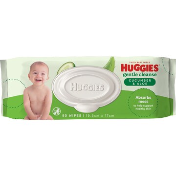 Huggies Thick Baby Wipes Cucumber & Aloe 80 pack