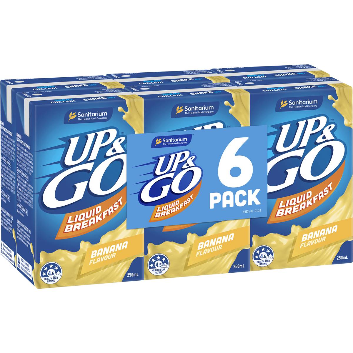 Up&Go Liquid Breakfast Banana 250mL x 6 pack