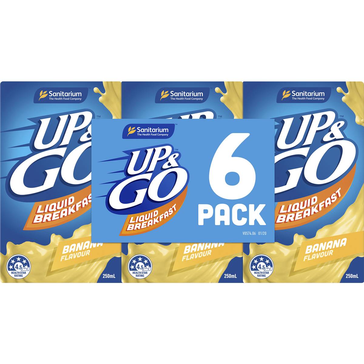 Up&Go Liquid Breakfast Banana 250mL x 6 pack