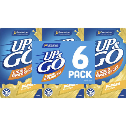 Up&Go Liquid Breakfast Banana 250mL x 6 pack