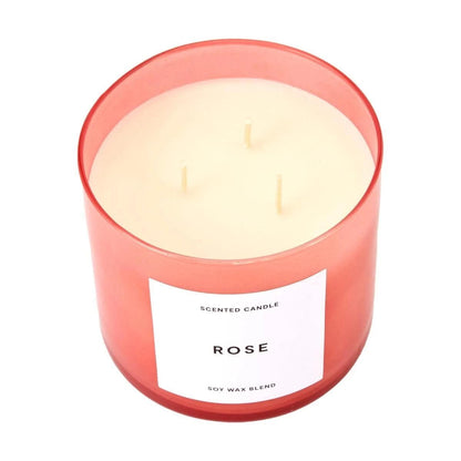 Rose Inspired Glass Candle