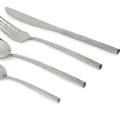 16 Piece Hammered Cutlery Set