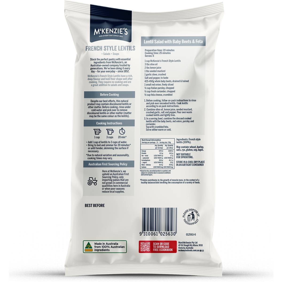 McKenzie's French Style Lentils 375g