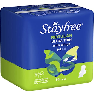 Stayfree Ultra Thin Regular Pads With Wings 14 pack