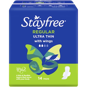 Stayfree Ultra Thin Regular Pads With Wings 14 pack