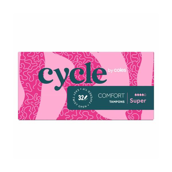 CYCLE BY COLES TAMPONS SUPER 32 PACK