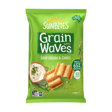 SUNBITES GRAIN WAVES CHIPS SOUR CREAM & CHIVES 170G