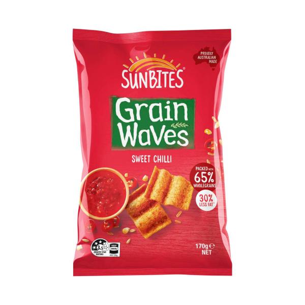 SUNBITES GRAIN WAVES CHIPS SWEET CHILLI 170G