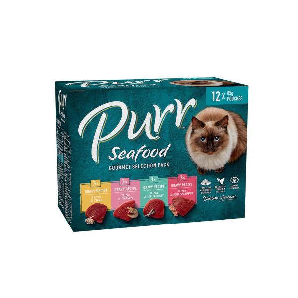 PURR CAT FOOD SEAFOOD SELECTION 12X85G