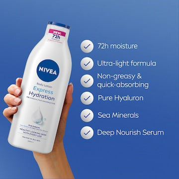 Nivea Express Hydration Body Lotion Fast Absorbing Moisturiser 250mL