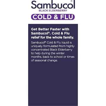 Sambucol Cough Syrups Cold & Flu Liquid 120mL