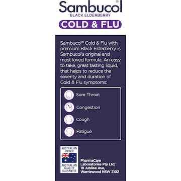 Sambucol Cough Syrups Cold & Flu Liquid 120mL
