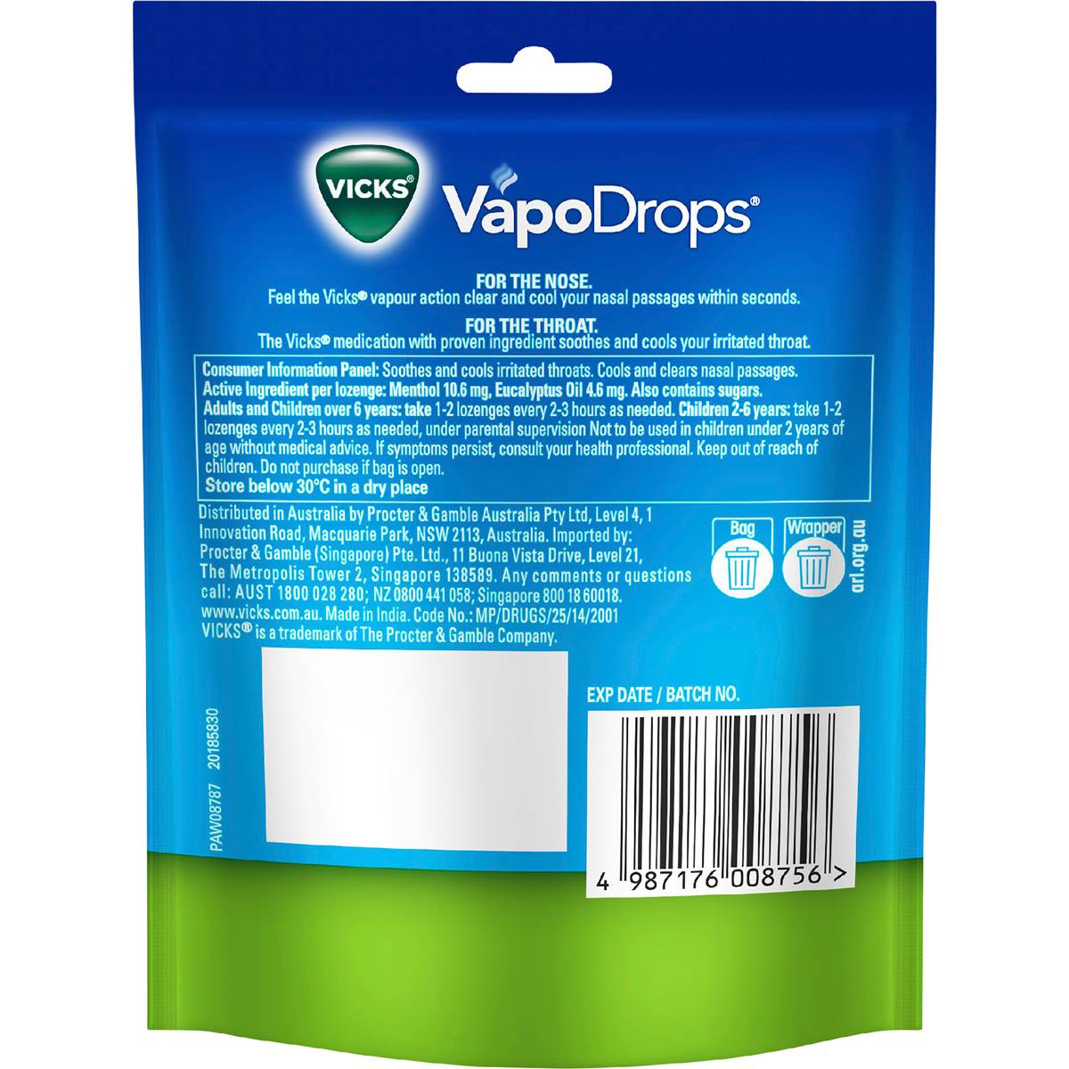 Vicks Vapodrop Throat Lozenges Original 24 Pack