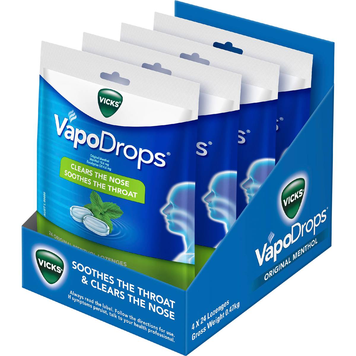 Vicks Vapodrop Throat Lozenges Original 24 Pack