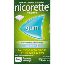 Nicorette Quit Smoking Regular Strength Nicotine Gum Icy Mint 75 Pack