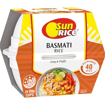 Sunrice Microwave Basmati Rice Cup 120g x 2 pack