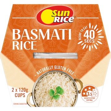 Sunrice Microwave Basmati Rice Cup 120g x 2 pack