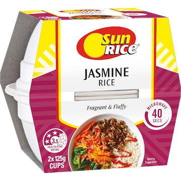 Sunrice Microwave Jasmine Rice Cup 125g x 2 pack