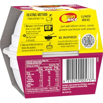 Sunrice Microwave Jasmine Rice Cup 125g x 2 pack