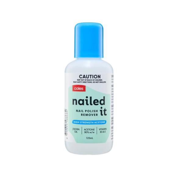 COLES NAIL POLISH REMOVER HIGH STRENGTH ACETONE  125ML