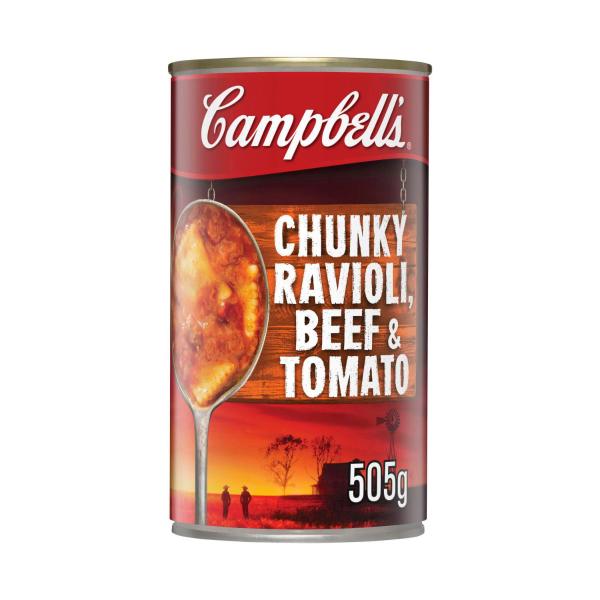 CAMPBELLS CHUNKY SOUP RAVIOLI BEEF & TOMATO 505G