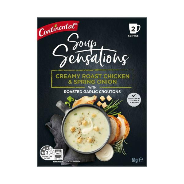 CONTINENTAL SENSATIONS SOUP CREAMY ROAST CHKN SPR ONION 2S 61G