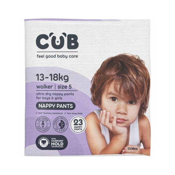 CUB NAPPY PANTS WALKER SIZE 5 (13-18KG) 23 PACK