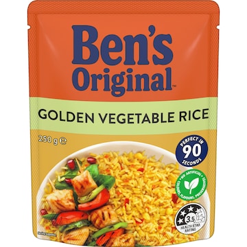 Ben's Original Golden Vegetable Microwave Rice Pouch 250g