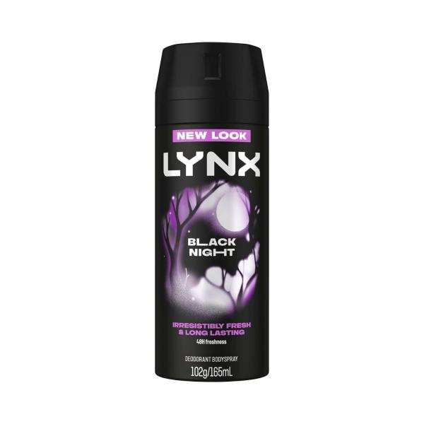 LYNX DEODORANT BODY SPRAY BLACK NIGHT 165ML