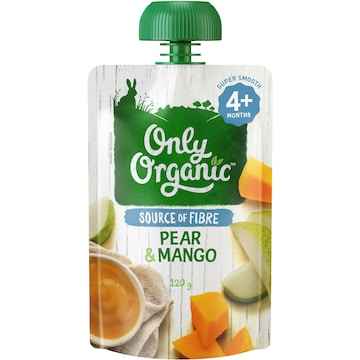 Only Organic Pear & Mango Super Smooth 4+ Months 120g