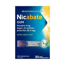 NICABATE CHEWING GUM 4MG 30PACK
