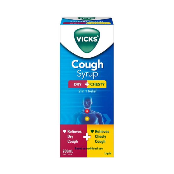 VICKS 2IN1 RELIEF COUGH SYRUP 200ML