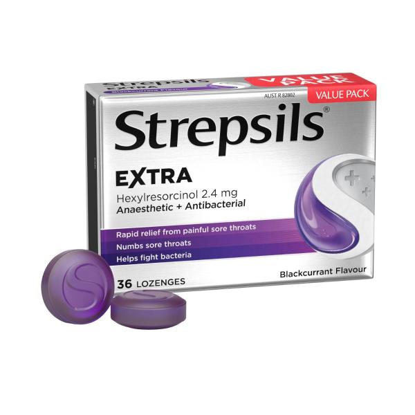 STREPSILS EXTRA BLACKCURRANT 36PACK