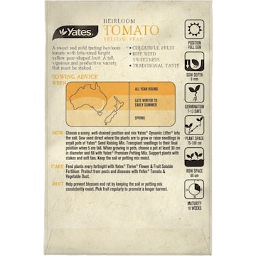 Yates Heirloom Tomato Yellow Pear Seeds each
