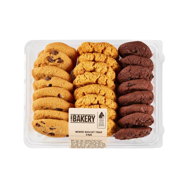 COLES BAKERY MIXED BISCUIT TRAY 24 PACK